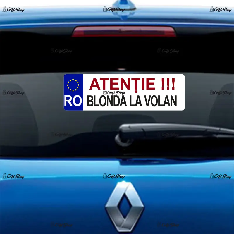 Atentie blonda la volan, indicator masina, dimensiune 500x100 mm